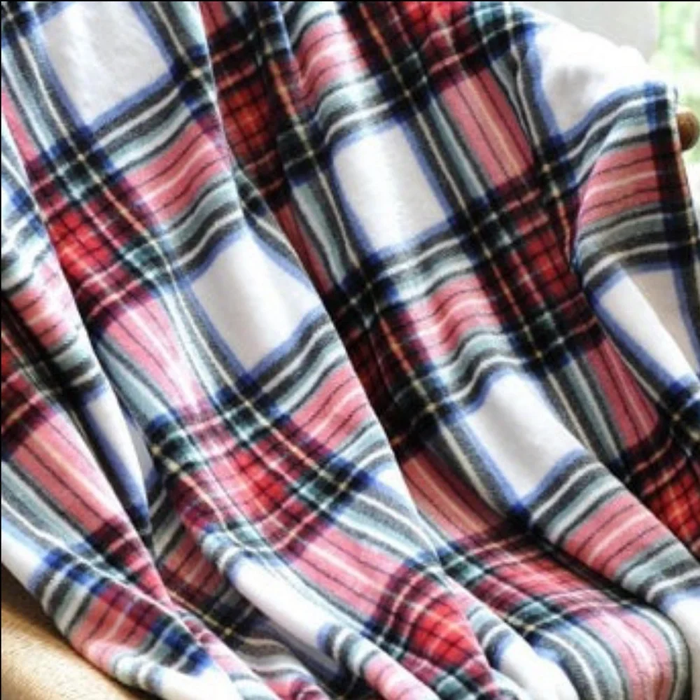 Christmas Plaid Plush Throw Blanket